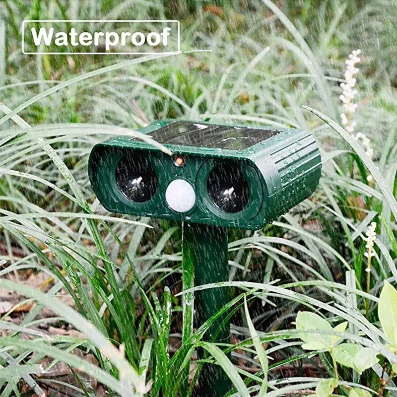 

Solar Power Ultrasonic Ahuyentador De Animales Deterrent Dog Cat Bird Mole Cockroach Repellent PIR Motion Pest Animal Repeller