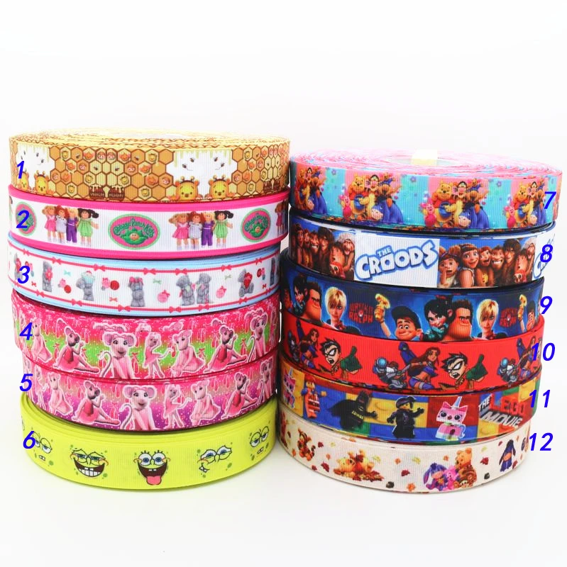 DUWES 7/8 '' мультфильм печатных grosgrain лента для волос головной убор с бантом вечерние украшения торговля OEM 22 мм D5