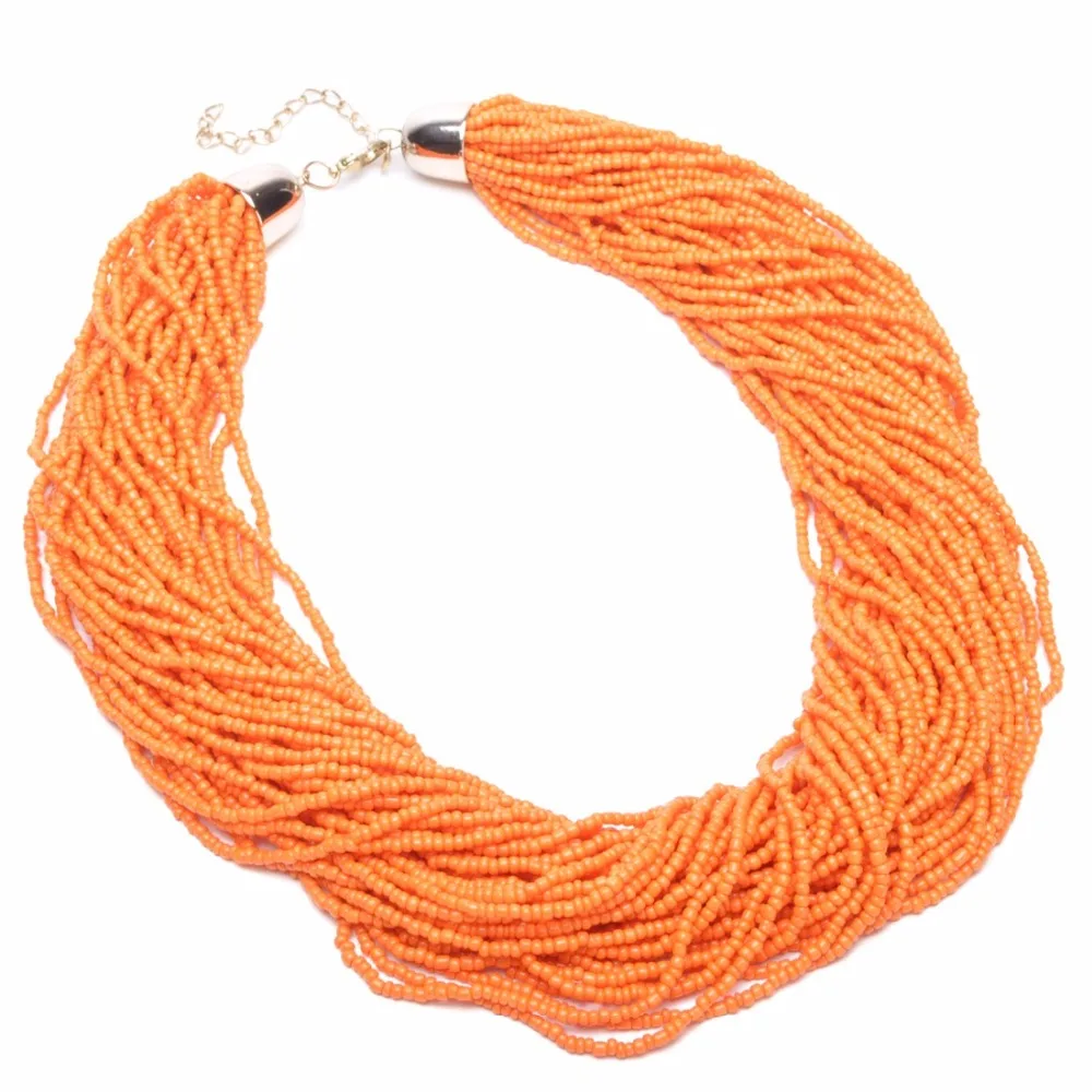 Женское винтажное ожерелье чокер BK разноцветная цепочка из полимерных бусин