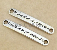 100pcs time is what you make of it time message connector fittings accessories diy supplies jewelry findings 45mm