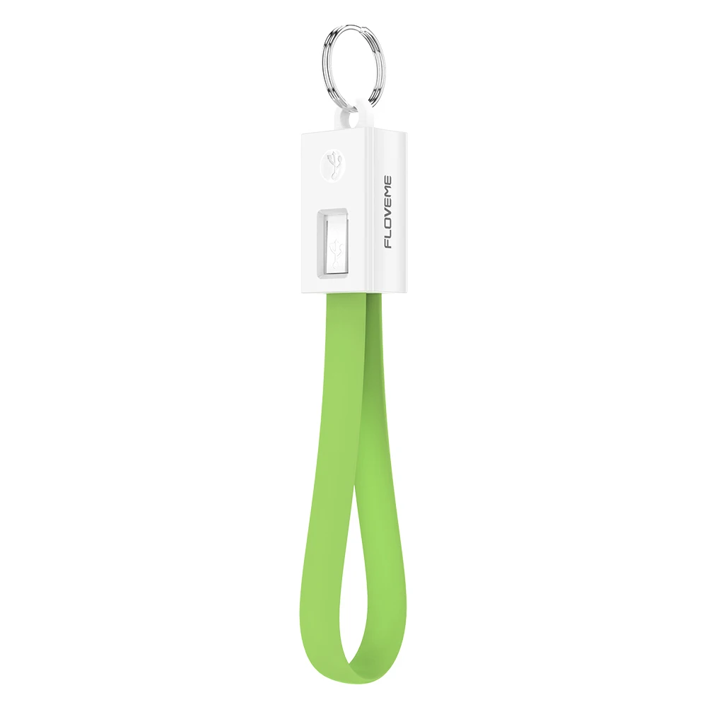 Green FLOVEME 2 шт./лот, Универсальный Micro USB кабель для samsung Xiaomi huawei Портативный мини-брелок кабель синхронизации данных зарядное устройство USB кабель - Цвет: Green