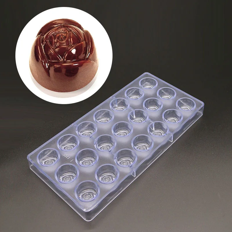 

21 Cavities Rose Flower Chocolate Mold Polycarbonate Cake Mousse Mold DIY Fondant Baking Pastry Cake Decorating Tool Bakeware