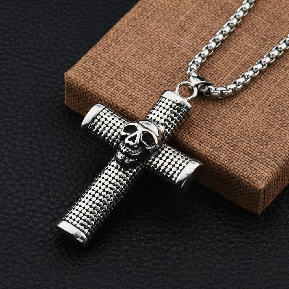 MCSAYS Хип-хоп изделия череп головы крест кулон цепи коробки Кристиан Цепочки и