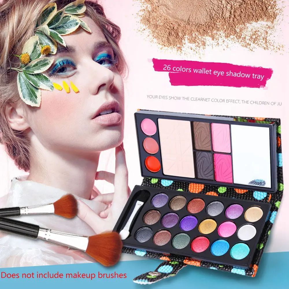 Косметический набор 26 шт./компл. палитра теней для век с глянцевым покрытием