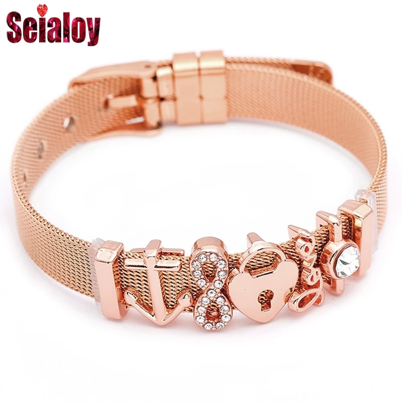 Модный трехцветный сетчатый Браслет из нержавеющей стали для женщин и мужчин