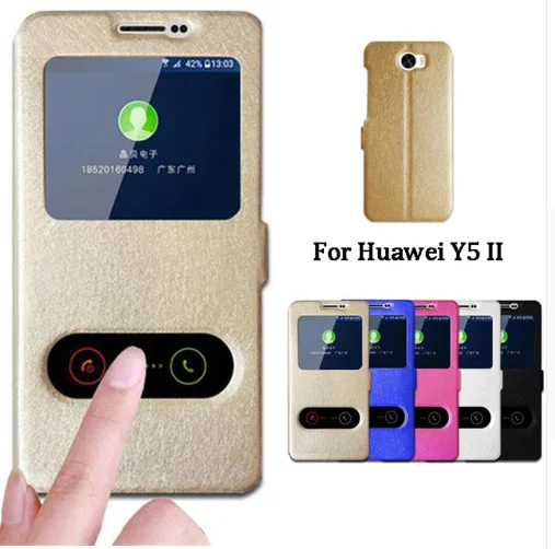 For Huawei Y5 II Case Quick View Window Stand Cover ii Y5II 2 Flip PU Leather Phone Cases CUN L21 U29 L01 5.0 |