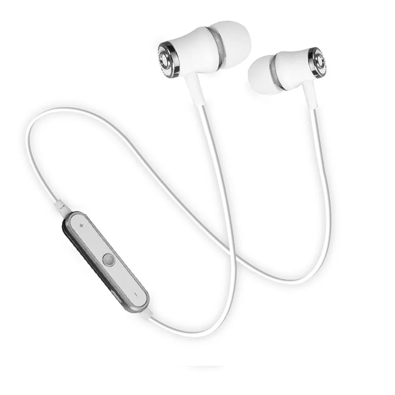 White Silver Беспроводные Bluetooth наушники, Спортивная гарнитура, водонепроницаемые басовые Bluetooth наушники Fone de ouvido с микрофоном для телефона iPhone Xiaomi - Цвет: White Silver