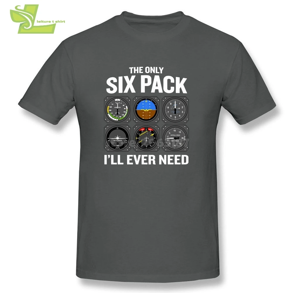 Airplane Flight Instruments Cool Tee Shirts Men Crewneck Short Sleeve T Humor Men's Solid Shirt | Мужская одежда