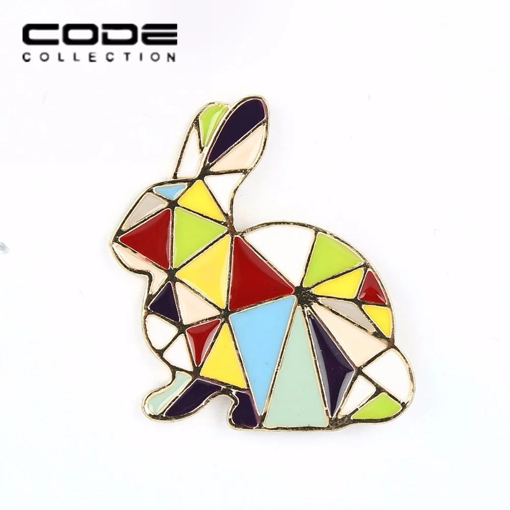 Панк лаконичная эмалированная брошь оригами Красочный геометрический милый