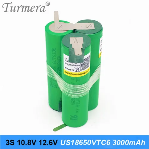 3S 12,6 V 4S 16,8 V аккумулятор US18650VTC6 3000mah 30A ток разряда для шуруповерта батареи(по заказу - Цвет: 3S-12.6V-C6-P-01