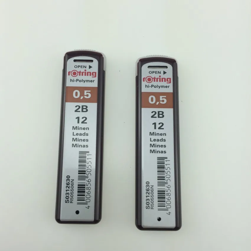05 2B 2 tubes Rotring 2B/HB/B 0,5/0,7/0,9/1,0 мм карандашные грифели механические карандаши для заправки зажигалок автоматически стержни для карандаша для рисования - Цвет: 05 2B 2 tubes
