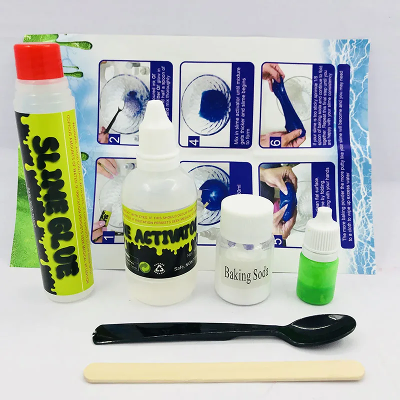 green Пушистый Floam Slime Набор для изготовления пластилина, Набор для изготовления кристаллов, полимерная глина для детских подарков, Детская образовательная глина, игрушка - Color: green