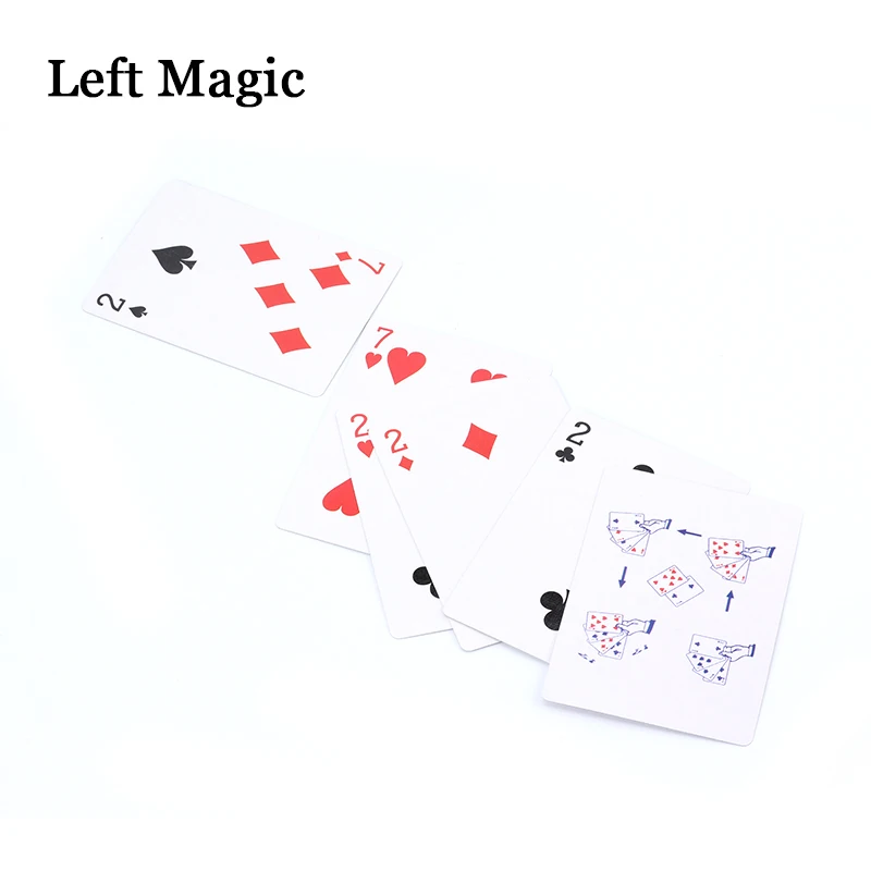 Cartas de 7 a 2 Transformer para trucos de magia, accesorios de magia de primer plano, magia de calle para pescar o jugar, tarjetas, accesorios de c&oacute;mics-3