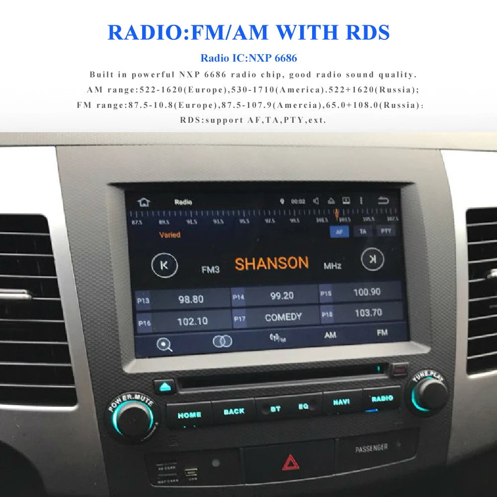 2 din Car android gps радио для Mitsubishi Outlander 2007 2008 2009 2010 2011 2012 2013 ips Экран, 4 Гб+ 32 ГБ, Android 8,0 8-ядерный