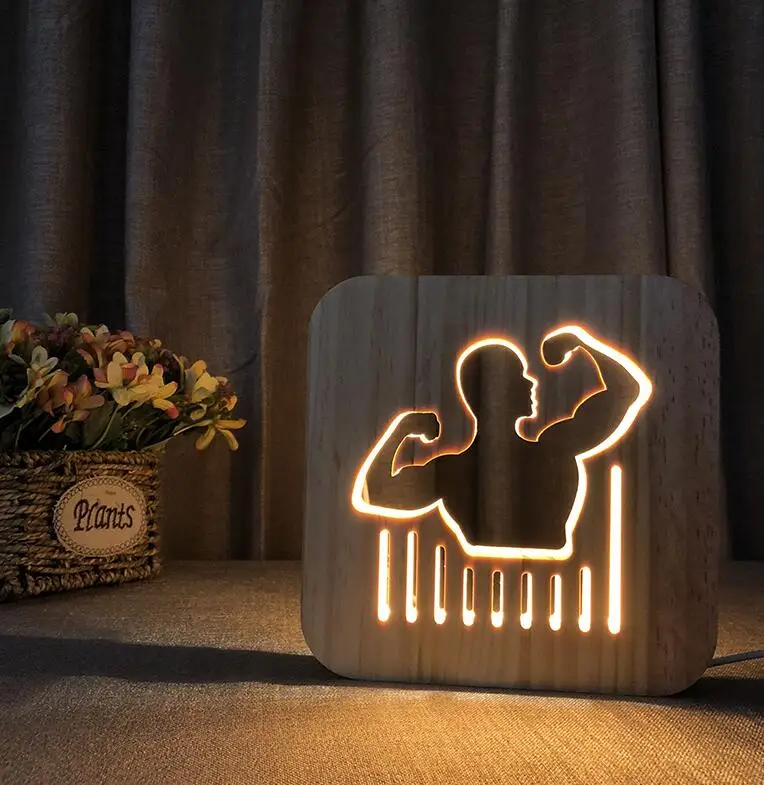 Wooden lamp 3 3D деревянные зерна Ночник DIY Настройка лампы Настольная лампа Друзья День рождения трофей подарок домашний декор Быстрая отправка - Испускаемый цвет: Wooden lamp 3
