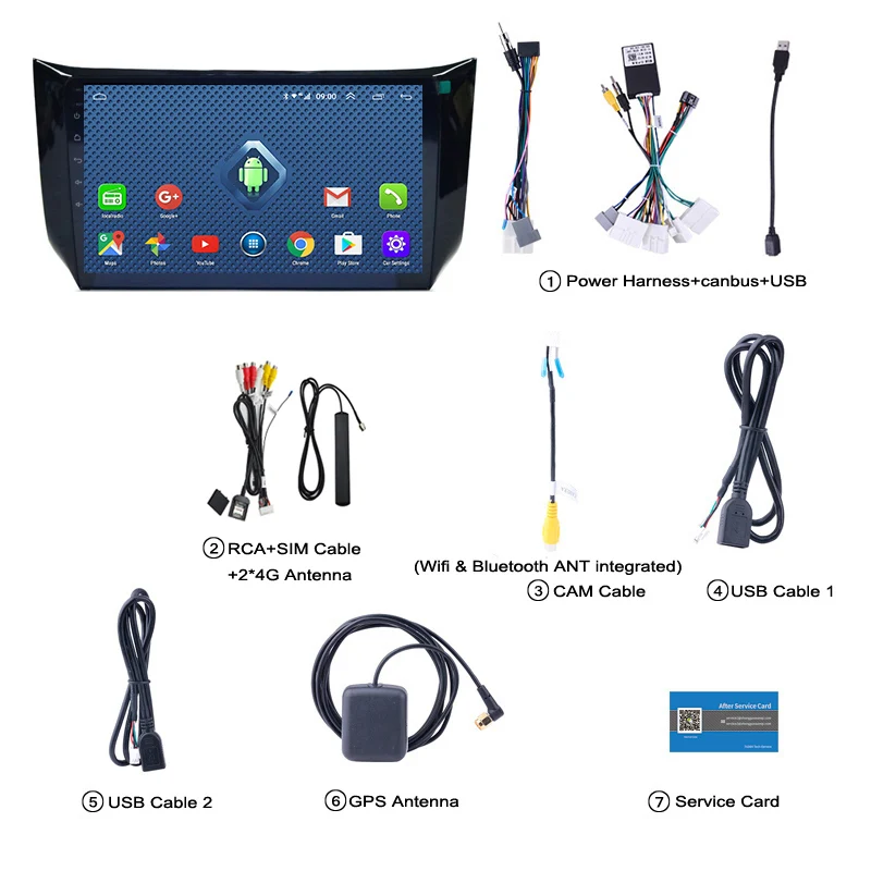 4G Lte All Netcom 10 1 дюймовый Android 9 полный сенсорный экран Автомобильная Мультимедийная