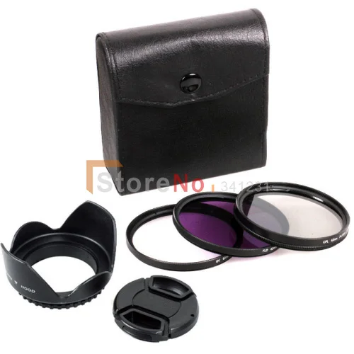 

6 in 1 62MM Filter kit UV ultraviolet FLD CPL circular polarized Lens Hood + Len Cap cover