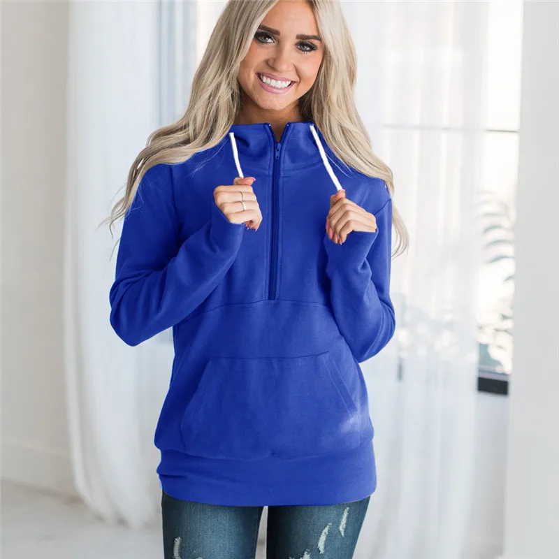Женские толстовки с капюшоном Осенние однотонные модные размера плюс Пуловеры