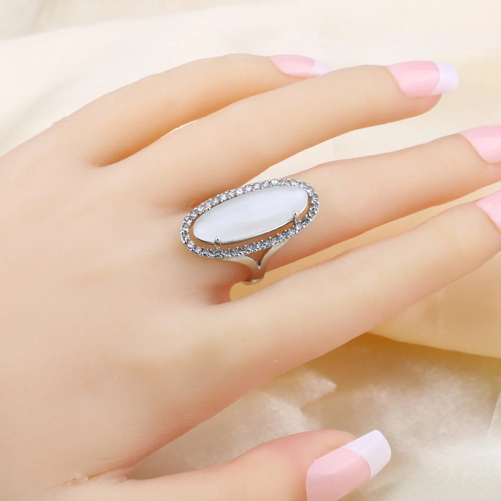 Kinel 2017 новинка Опаловая кольцо серебряного цвета винтажные Свадебные украшения