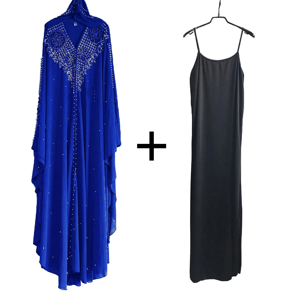 Blue with underwear Африканские платья для женщин, африканская Женская одежда, платья Дашики, элегантные длинные платья для выпускного вечера, нигерийские платья с жемчужинами для женщин, новинка - Цвет: Blue with underwear