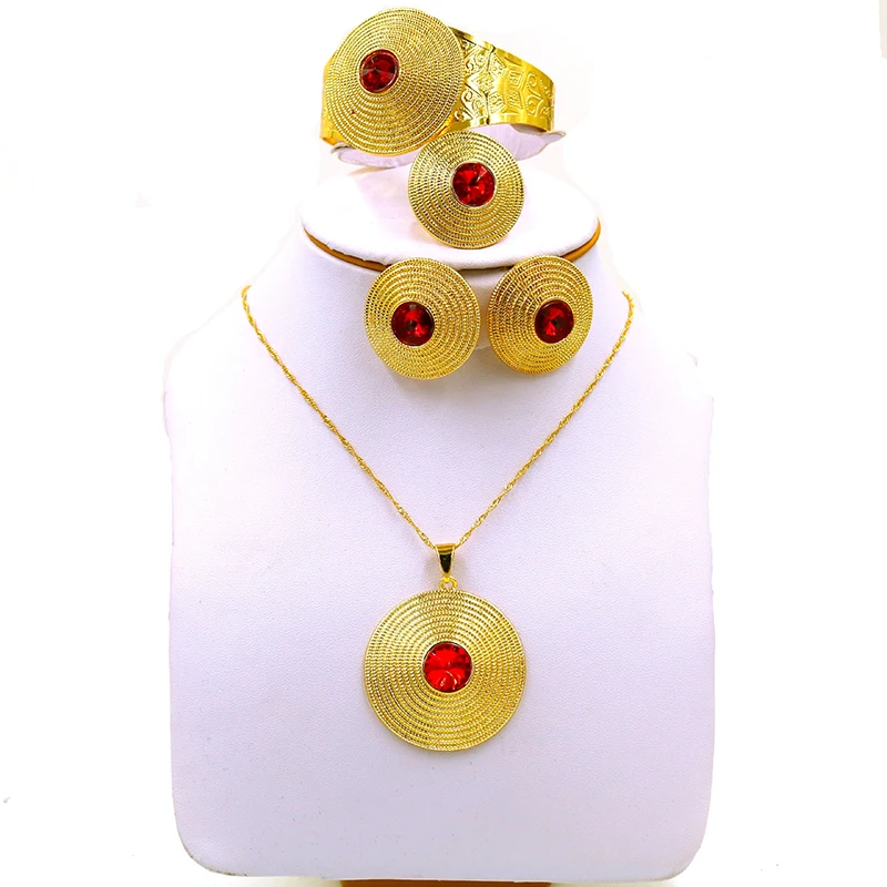 Эфиопские Ювелирные наборы золотого цвета для невесты арабские африканские