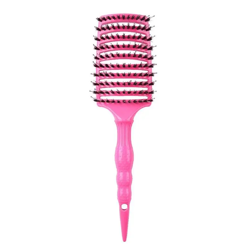 Pink With Hair Профессиональная Массажная Расческа для кожи головы, Антистатическая Расческа с большой изогнутой щетиной для волос, расческа для женщин и мужчин, инструмент для укладки волос - Цвет: Pink With Hair