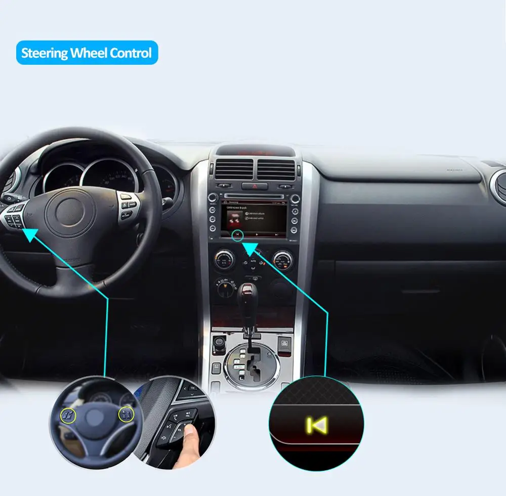 Восьмиядерный 2 din android 9,0 1024*600 автомобильный dvd для suzuki grand vitara мультимедийный автомобильный Радио Стерео gps с управлением на рулевом колесе