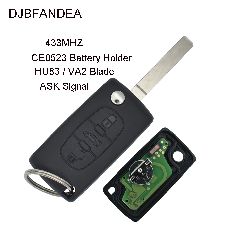 DJBFANDEA 433 МГц ID46 Автомобильный Дистанционный ключ запрашивающий сигнал для Peugeot 207