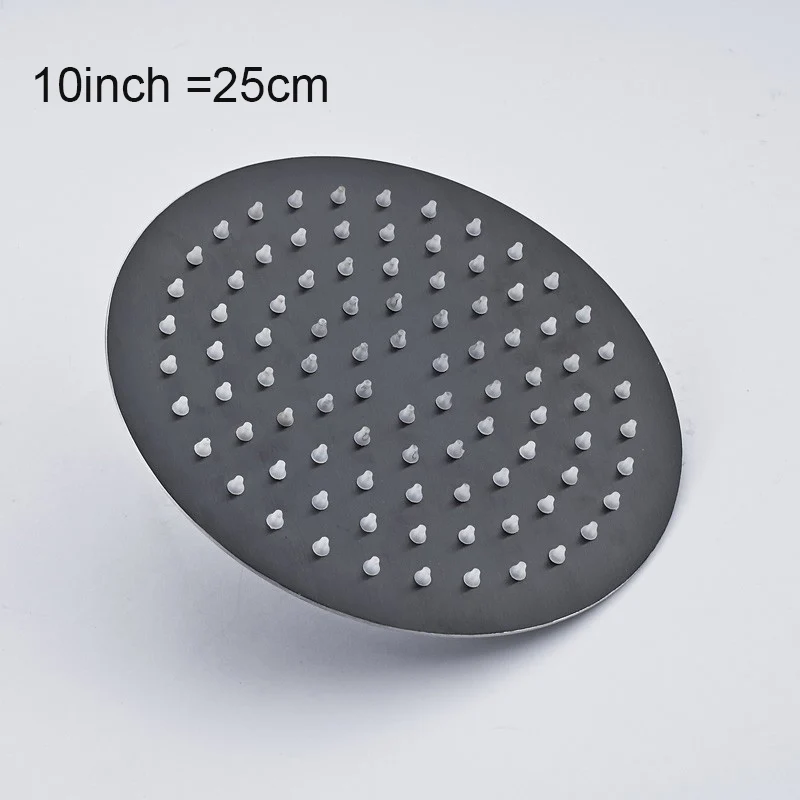 10 inch round Насадка для душа из нержавеющей стали s 12 дюймов дождевая матовая черная насадка для душа и матовая черная душевая рукоятка душевой кран - Цвет: 10 inch round