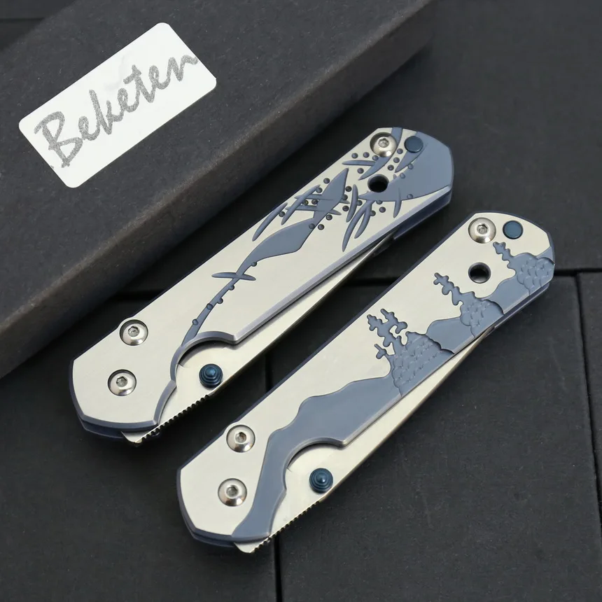 Складной нож BEKETEN small sebenza 21 D2 лезвие с титановым узором ручка для кемпинга охоты