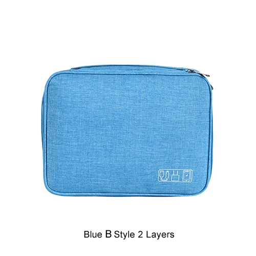 B Style Blue Сумка для хранения кабеля зарядное устройство провод электронный органайзер цифровой гаджет сумка косметический набор Чехол шкаф аксессуары поставки - Цвет: B Style Blue
