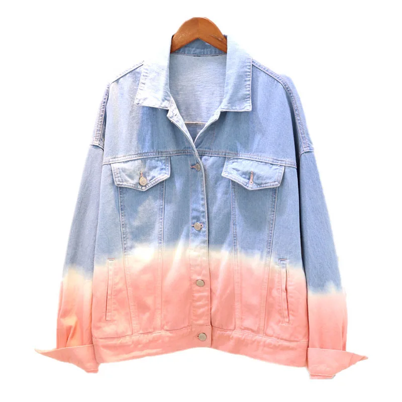 Харадзюку свободное джинсовое пальто однобортная женская повседневная куртка