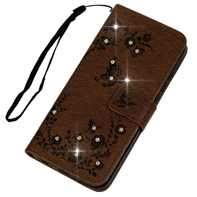 TURATA Bling Diamond Leather Flip Stand Wallet Case For Huawei Honor 10/P20 Pro/7C/P20 Lite/P20 Luxury Emboss Butterfly Cover | Мобильные