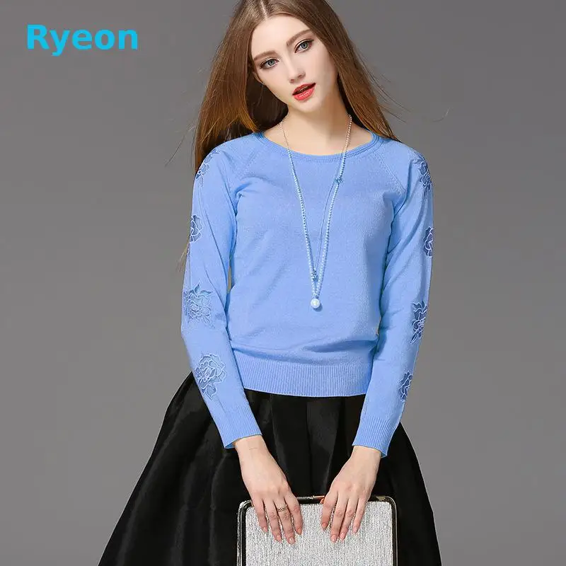 Весна Компьютеры Трикотажные О-Образным Вырезом Полный Регулярный женская