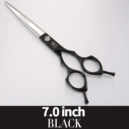 7.0 black Fenice высококачественные красочные 6,5 дюймовые ножницы из нержавеющей стали для стрижки домашних животных для ухода за собакой, прямой резак - Цвет: 7.0 black