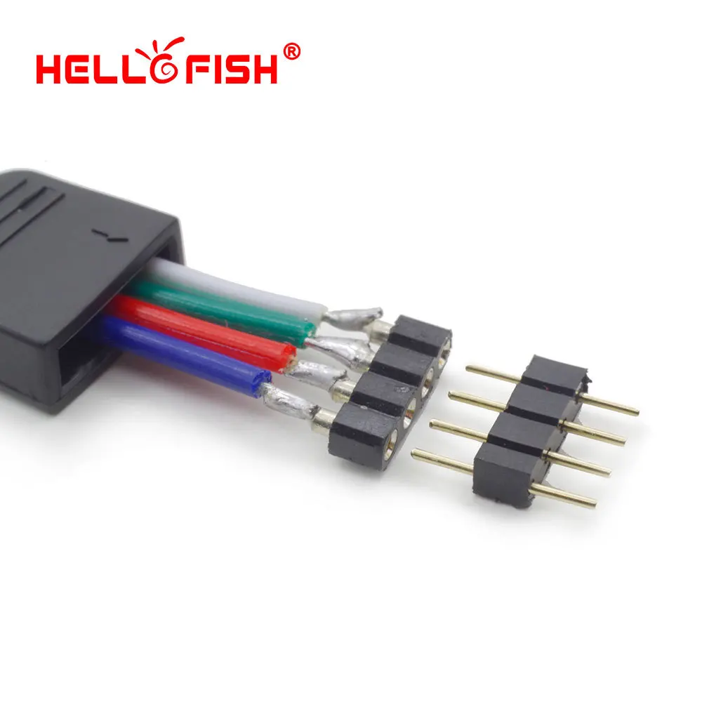 Здравствуйте рыбы мужского и женского 4 контактный разъем припоя вилка RGB для