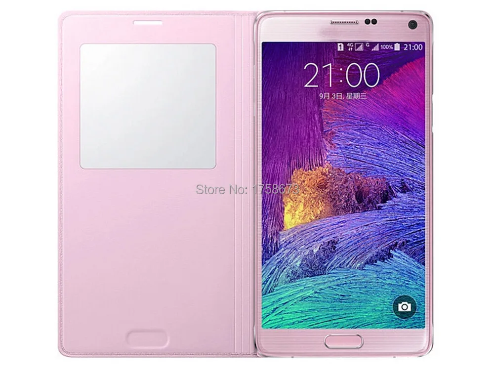 Тонкий умный чехол для samsung Galaxy Note 4 Note4 N9100 N910, Роскошный кожаный чехол-книжка