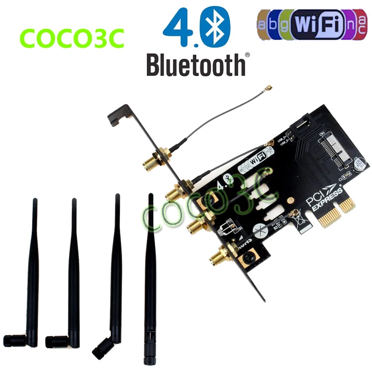 Адаптер для беспроводной сетевой карты ноутбука PCIe в 3G bluetooth 4 0 WIFI BCM94360CD / BCM94331CD