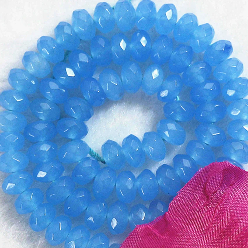 

Амулеты синий камень нефрит халцедон rondelle 5*8 мм ограненные бусины abacus модные ювелирные изделия изготовление 15 дюймов B158