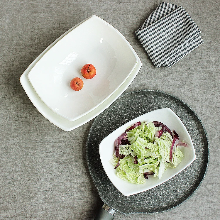 Белая Керамическая Чаша Блюдо Творческий десертный суповой чаши японский свежий