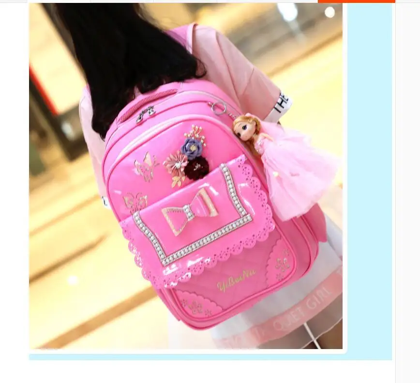 Pu School Trolley Backpacks Bags Children School Bag With Wheels For Girl Kids Luggage Rolling Bags Wheeled Backpacks For Girls