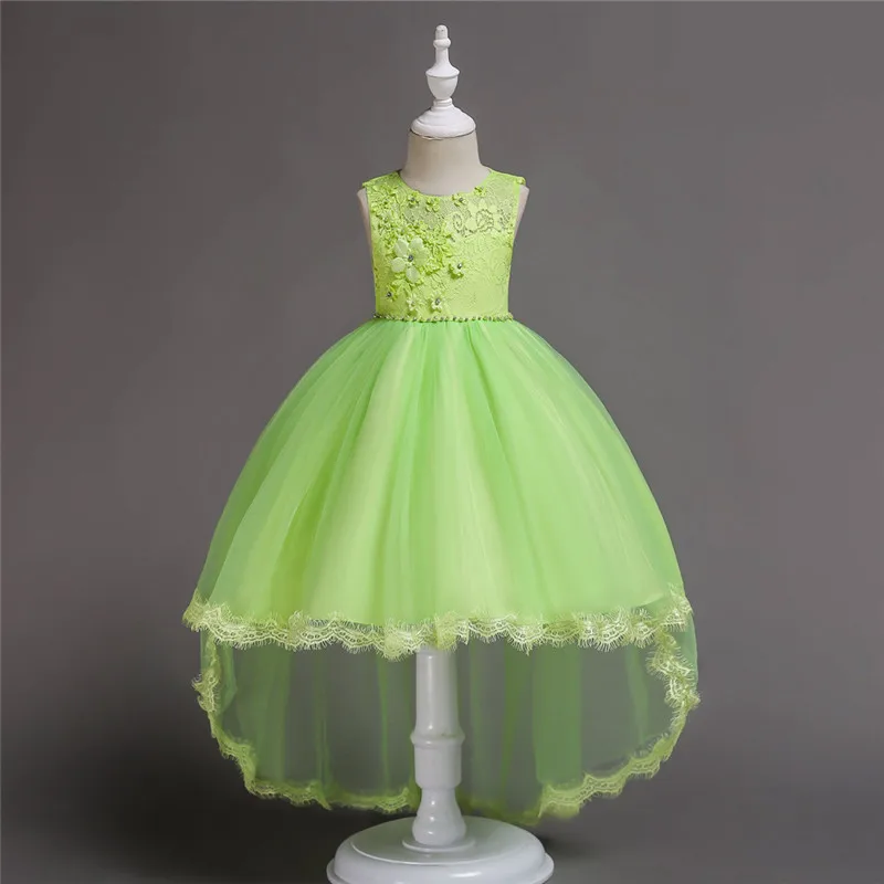 Lovely Lace Flower Princess Dress for Girl 0-12 Y Baby Yellow Wedding Party Tulle Vestido Kids Birthday Clothes BW124 | Детская одежда