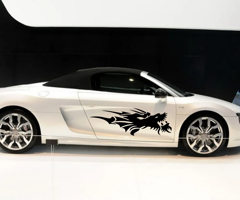 Наклейка на автомобиль в полоску с головой дракона 45 ''для R8 TT виниловая