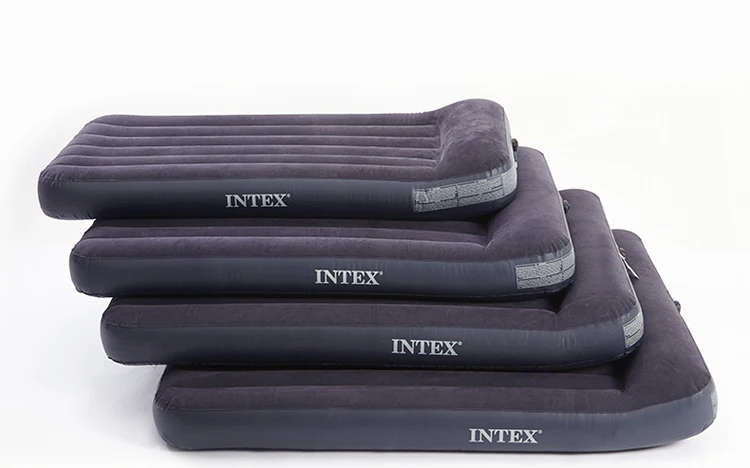 INTEX Новая роскошная встроенная подушка Флокированный двойной надувной матрас надувная кровать походный коврик надувная подушка 66768