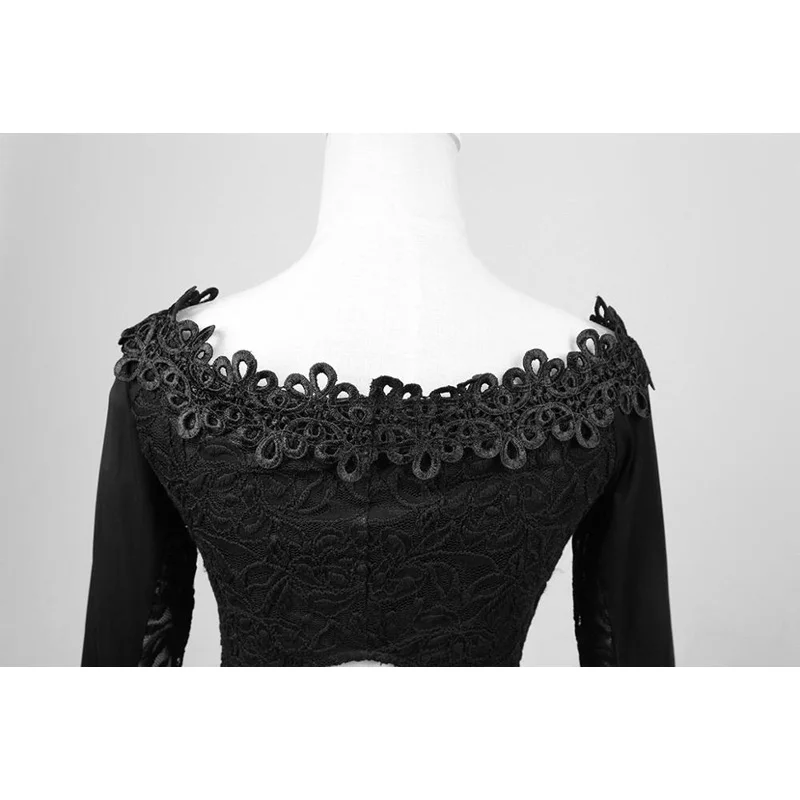 Новое Сексуальное черное кружевное мини платье в стиле панк рейва готическом PQ027