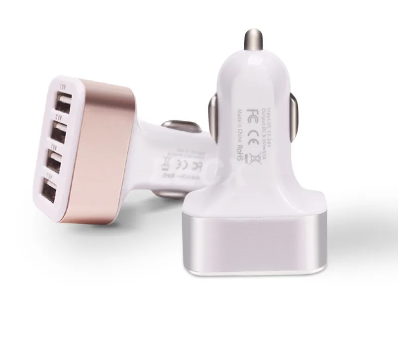

10pcs/lot 4 USB Universal Car Charger Adapter USB Socket 4 Port Car-charger 2.1A 1A For iPhone 5 5S 6 6S 7 7Plus