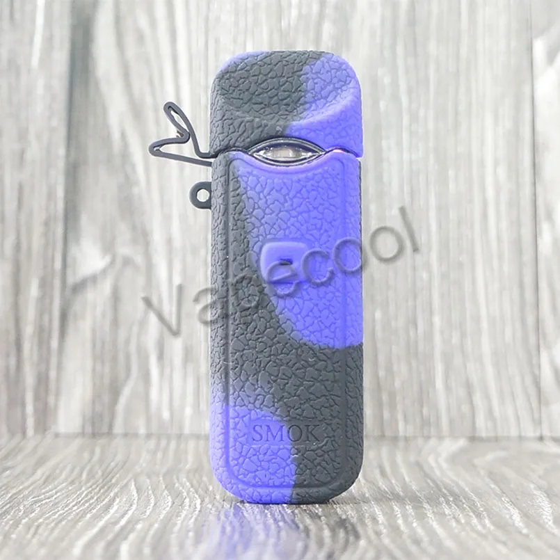 Текстурированный силиконовый чехол для Smok Nord Pod Vape Kit, нескользящий защитный силиконовый чехол, гелевый Модный чехол - Цвет: Black purple