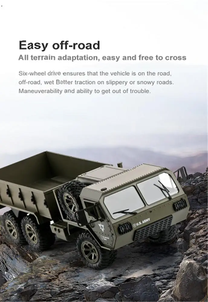 None Fayee FY004A 1/16 2,4G 6WD Rc автомобиль пропорциональный контроль США армия военный грузовик RTR модель игрушки