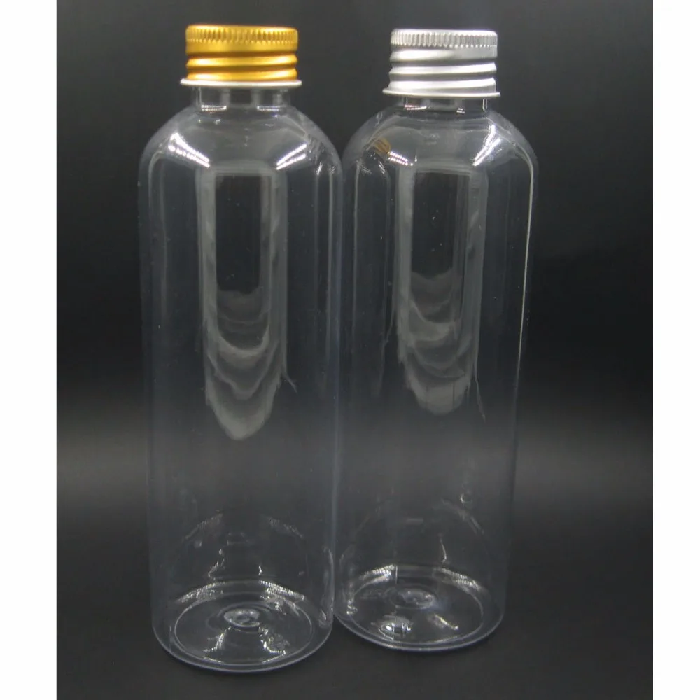 200 мл пустые пластиковые бутылки прозрачные ПЭТ с серебром/Золотая алюминиевая