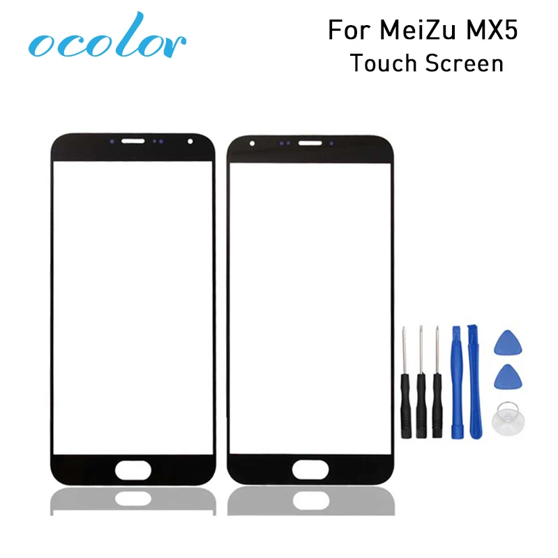 Фото Ocolor 1 шт. для MeiZu MX5 Внешний LCD сенсорный дигитайзер объектив стекло черный белый